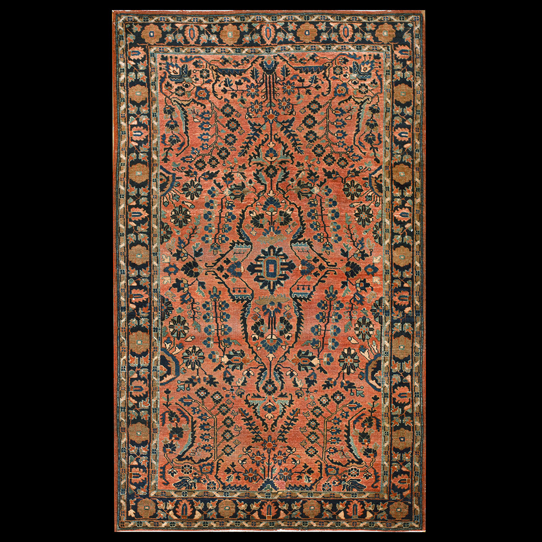 Antique Sarouk Rug - 6586 | Persian Formal 4' 1'' x 6' 7'' | Red, Origin Persia, Circa: 1900